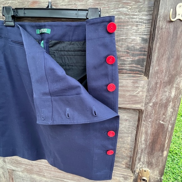 Lauren Ralph Lauren Vintage, Full Button, Knee Length, Straight Skirt, Navy | 8 - Picture 6 of 13
